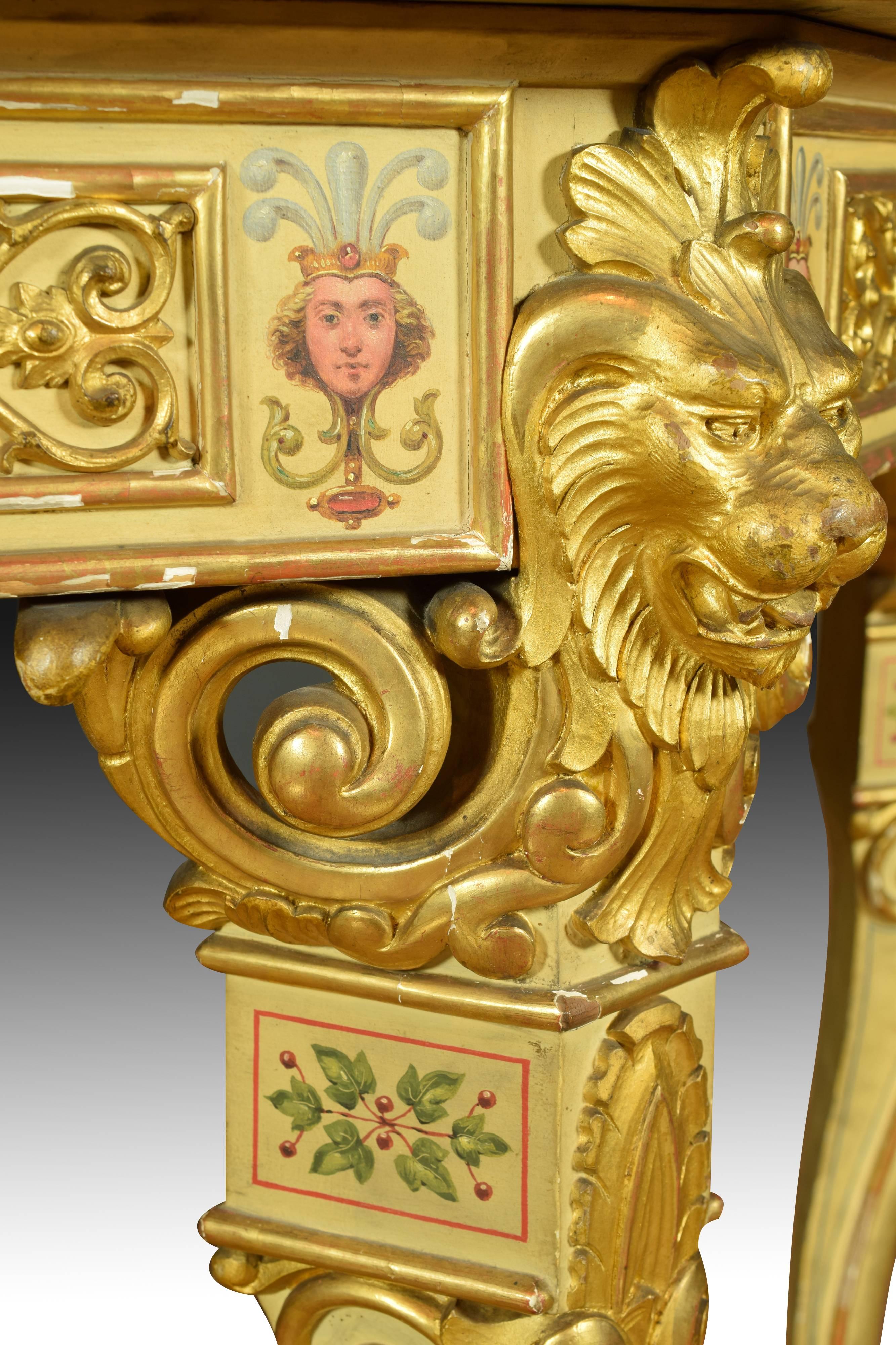 Furniture Set, Wood Carved, Painted and Gilded, Possibly Spain, 19th Century 5