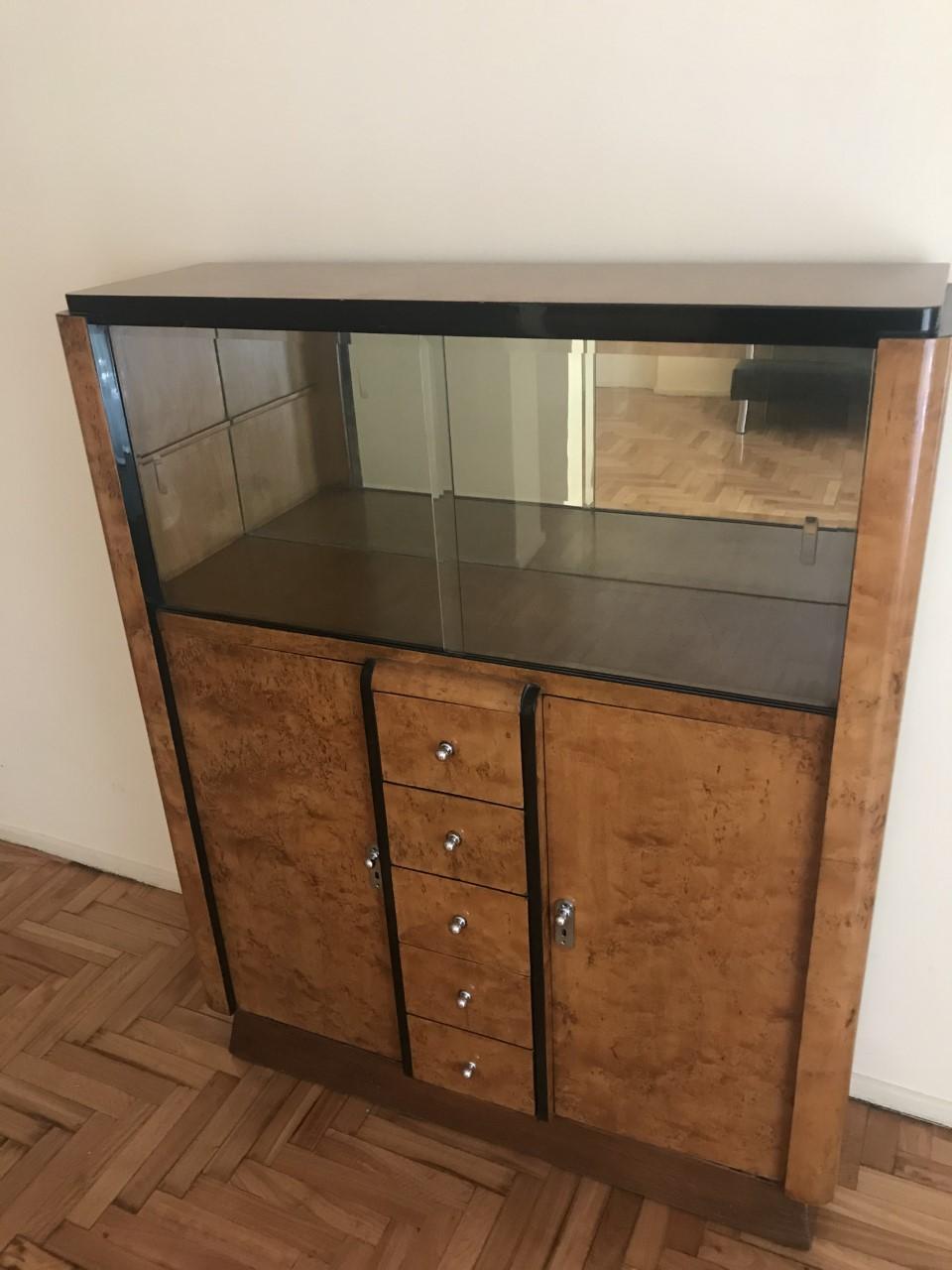 Furniture Style, Art Deco in Wood and Glass, France, 1920 For Sale 4
