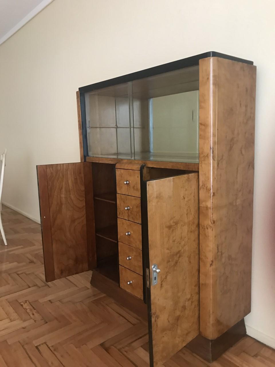 Furniture Style, Art Deco in Wood and Glass, France, 1920 In Good Condition For Sale In Ciudad Autónoma Buenos Aires, C