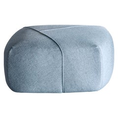 Furoshiki Medium Pouf in Blue Upholstery by E-GGS