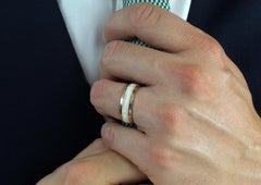 Furrer Jacot 18 Kara Rose Gold and Pearly White Ceramic Diamond Band