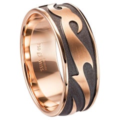 Furrer Jacot 18 Karat Rose Gold and Black Tribal Design Band