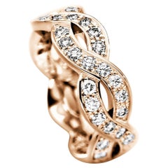 Furrer Jacot 18 Karat Rose Gold Diamond Twisted Band