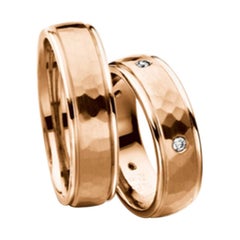 Furrer Jacot 18 Karat Rose Gold Hammered Wedding Band