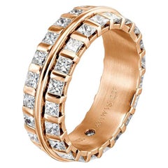Furrer Jacot 18 Karat Rose Gold Princess Cut Eternity Diamond Band
