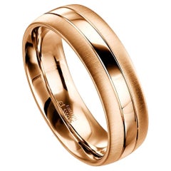 Furrer Jacot 18 Karat Rose Gold Satin and High Polish Band