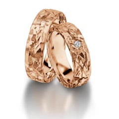 Furrer Jacot 18 Karat Rose Gold Textured Rough Finish Band