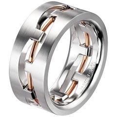 Furrer Jacot 18 Karat White and Rose Gold Tow-Tone Wire Band