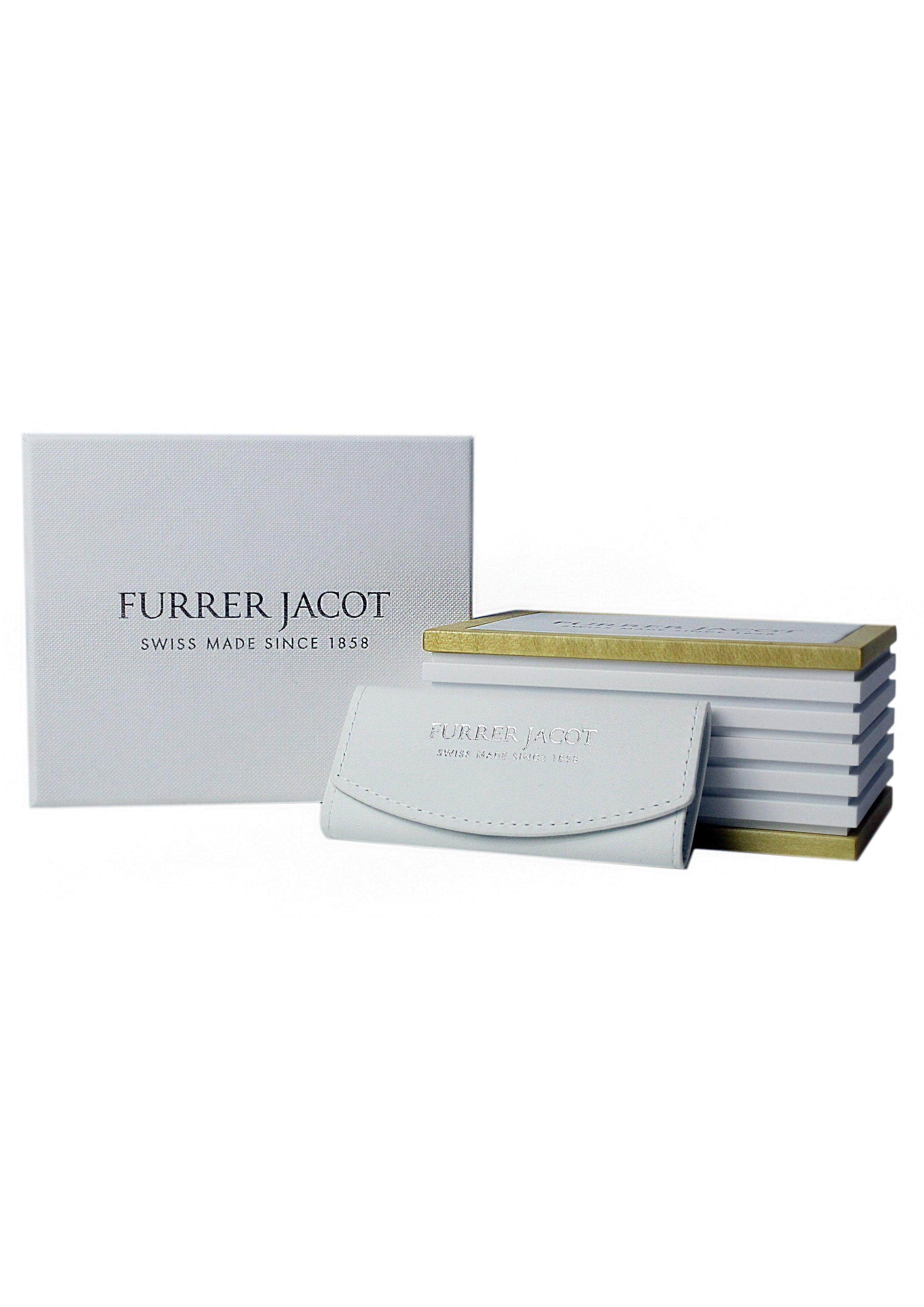 For Sale:  Furrer Jacot 18 Karat White and Yellow Gold Two-Tone Matte Collapsible Link Ring 9