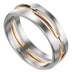 Furrer Jacot 18 Karat White and Yellow Gold Two-Tone Wire Band