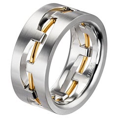 Furrer Jacot 18 Karat White and Yellow Gold Two-Tone Wire Men's Band