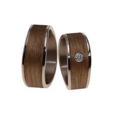 Furrer Jacot 18 Karat White Gold and Bronze Glass Fiber Wavy Men's Band