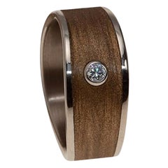 Furrer Jacot 18 Karat White Gold and Bronze Glass Fiber Wavy Men's Diamond Band