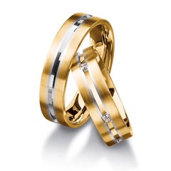 Furrer Jacot 18 Karat White Gold and Rose Gold Two-Tone Channeled Men's Band