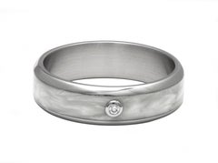 Furrer Jacot 18 Karat White Gold Ceramic Diamond Band