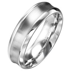 Furrer Jacot 18 Karat White Gold Concave Wedding Band