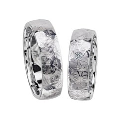 Furrer Jacot 18 Karat White Gold Frozen Ice Texture Finish Wedding Band