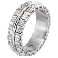 Furrer-Jacot 18 Karat White Gold Princess Cut Eternity Diamond Band