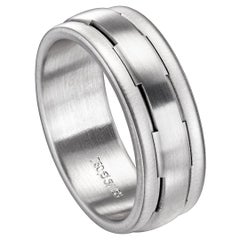 Furrer Jacot 18 Karat White Gold Satin Men's Band