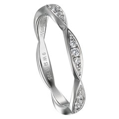 Furrer Jacot 18 Karat White Gold Stackable Ladies Diamond Band