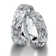 Furrer Jacot 18 Karat White Gold Textured Rough Finish Band