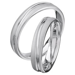 Furrer Jacot 18 Karat White Gold Wave Band