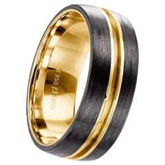Furrer Jacot 18 Karat Yellow Gold and Carbon Fiber Channel Men
s Band