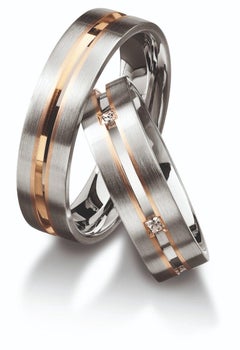 Furrer Jacot 18 Karat Yellow Gold and White Gold Two-Tone Channeled Men's Band