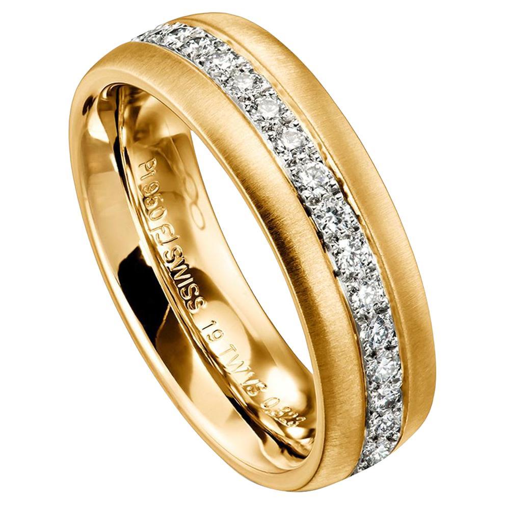 For Sale:  Furrer Jacot 18 Karat Yellow Gold Diamond Band