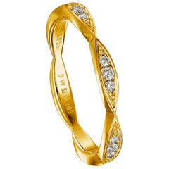 Furrer Jacot 18 Karat Yellow Gold Stackable Ladies Diamond Band Furrer Jacot 18 Karat Yellow Gold Stackable Ladies Diamond Band