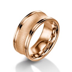 Furrer Jacot 18 Karat Yellow Gold Textured Concave Wide Band