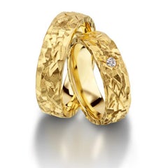 Furrer Jacot 18 Karat Yellow Gold Textured Rough Finish Band