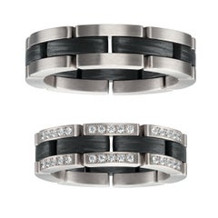 Furrer Jacot 18k White Gold and Carbon Fiber Collapsible Men's Watch Band