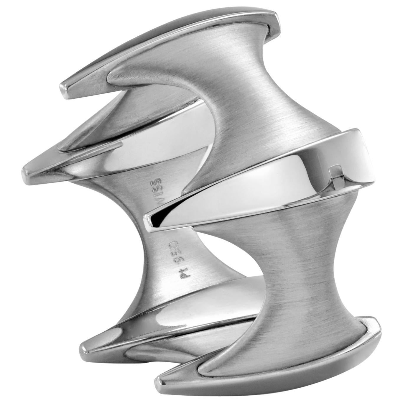 For Sale:  Furrer Jacot Platinum Batman Inspired Diamond Ring 2