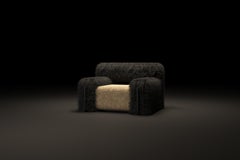 Furrybum Black, Sculptural Armchair, Hand-crafted in Beirut