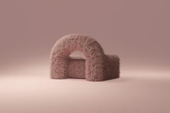 Furrybum Pastel Pink, Sculptural Armchair, Hand-crafted in Beirut