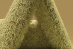 Furrybum Yellow, Triangle Bouclé Armchair, Hand-crafted in Beirut