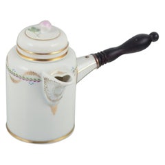 Fürstenberg, Germany. Chocolate pot in porcelain with a turned wooden handle.