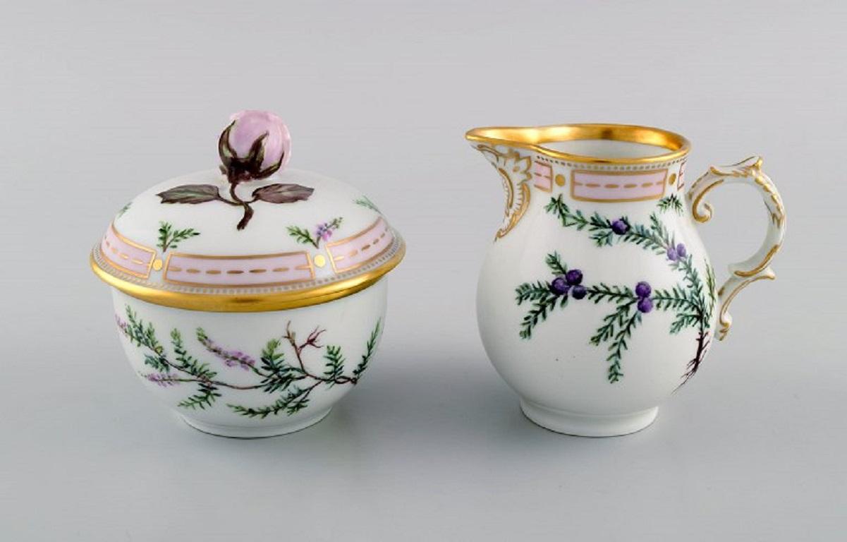 20th Century Fürstenberg, Germany. Coffee Pot, Sugar Bowl and Cream Jug in Porcelain