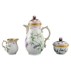 Fürstenberg, Germany. Coffee Pot, Sugar Bowl and Cream Jug in Porcelain