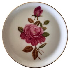 Furstenberg Germany Retro Flower Round Gold Leaf Trinket Plate