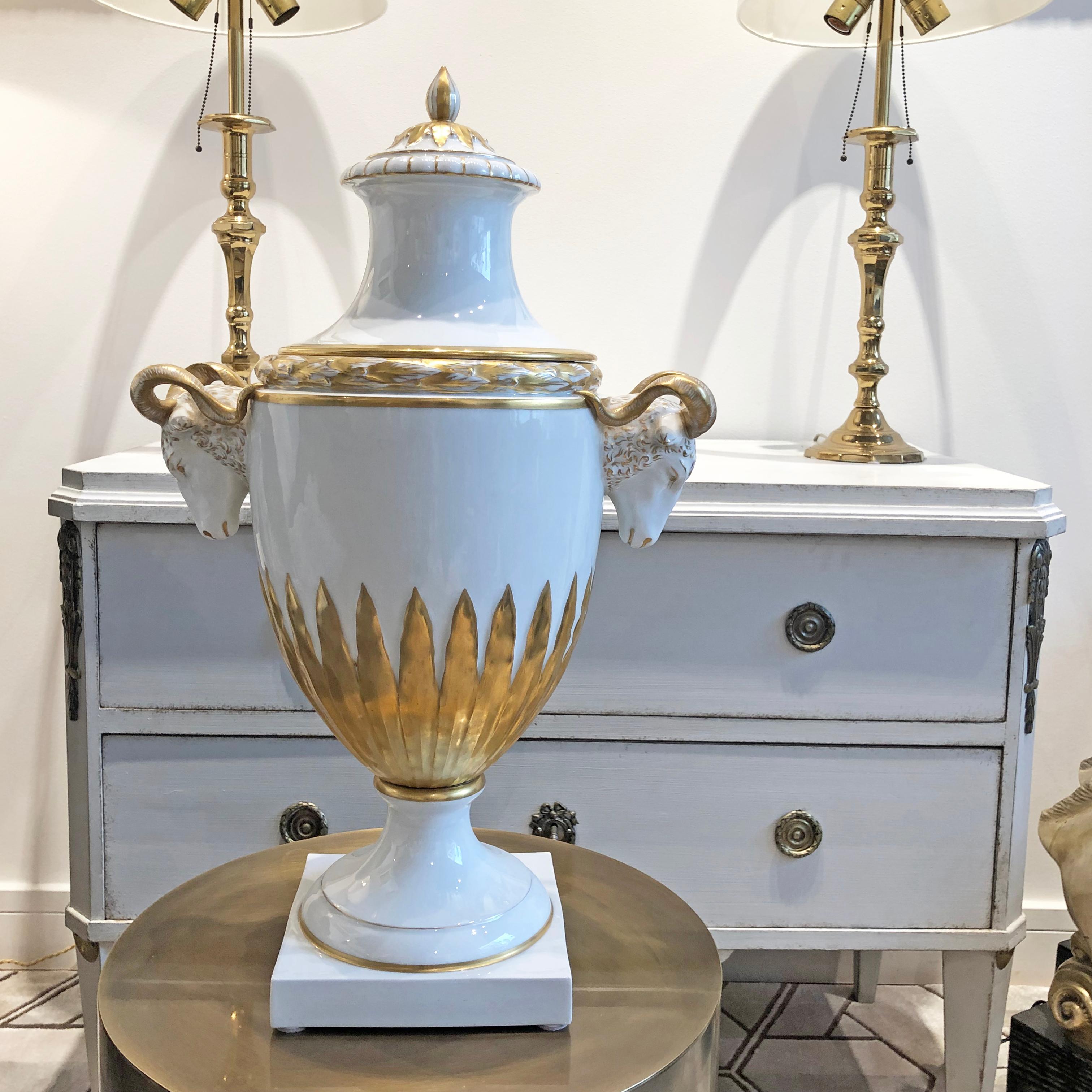 20th Century Furstenberg Porcelain Ampfora Vase For Sale