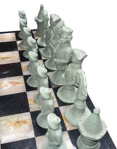 Fürstenberg Porcelain Chess Set on Marble Board, c.1947.