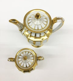 German Fürstenberg Porcelain Coffee pot and lidded Sugar bowl