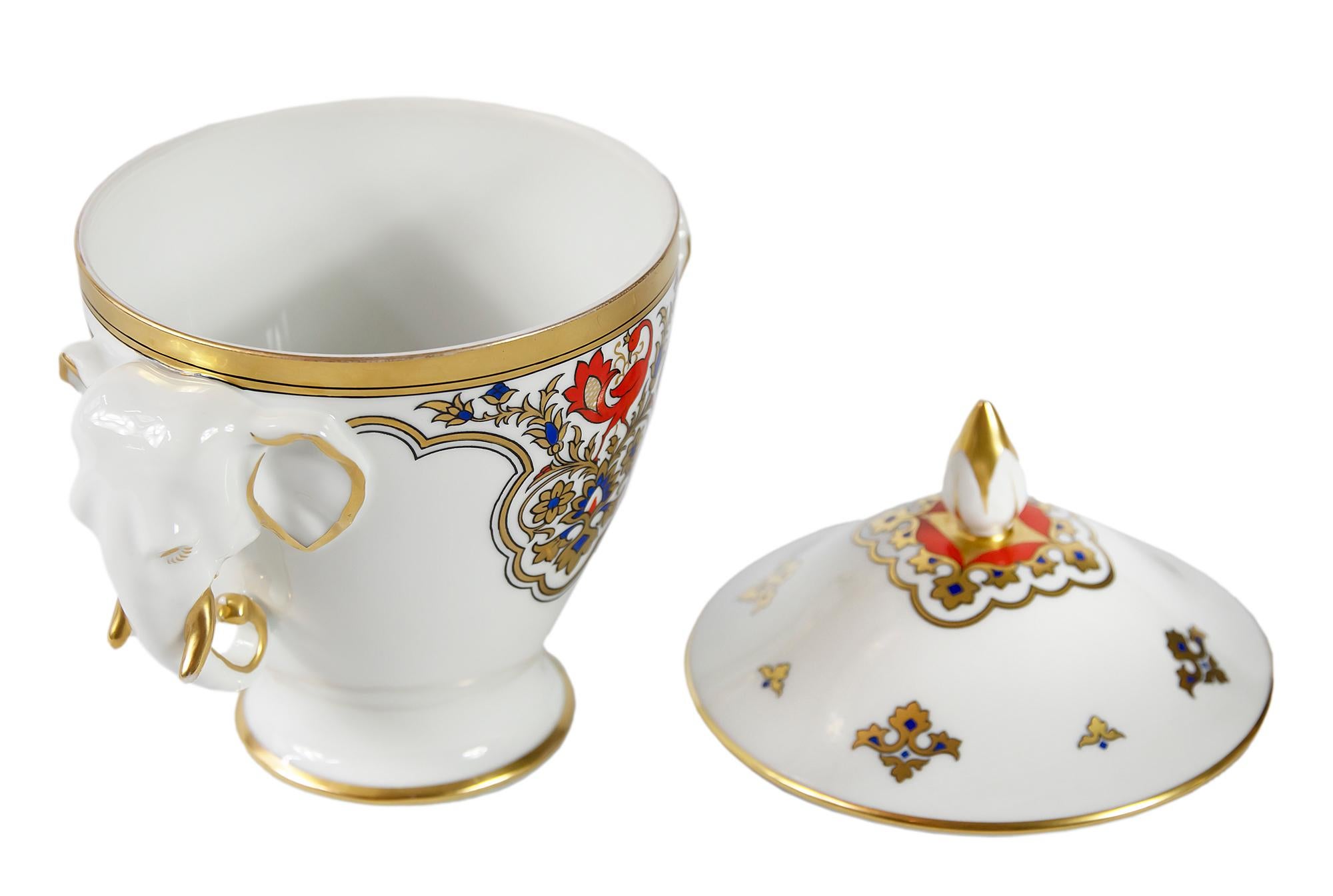 Gilt Furstenberg Porcelain Sugar Bowl or Lid Dish