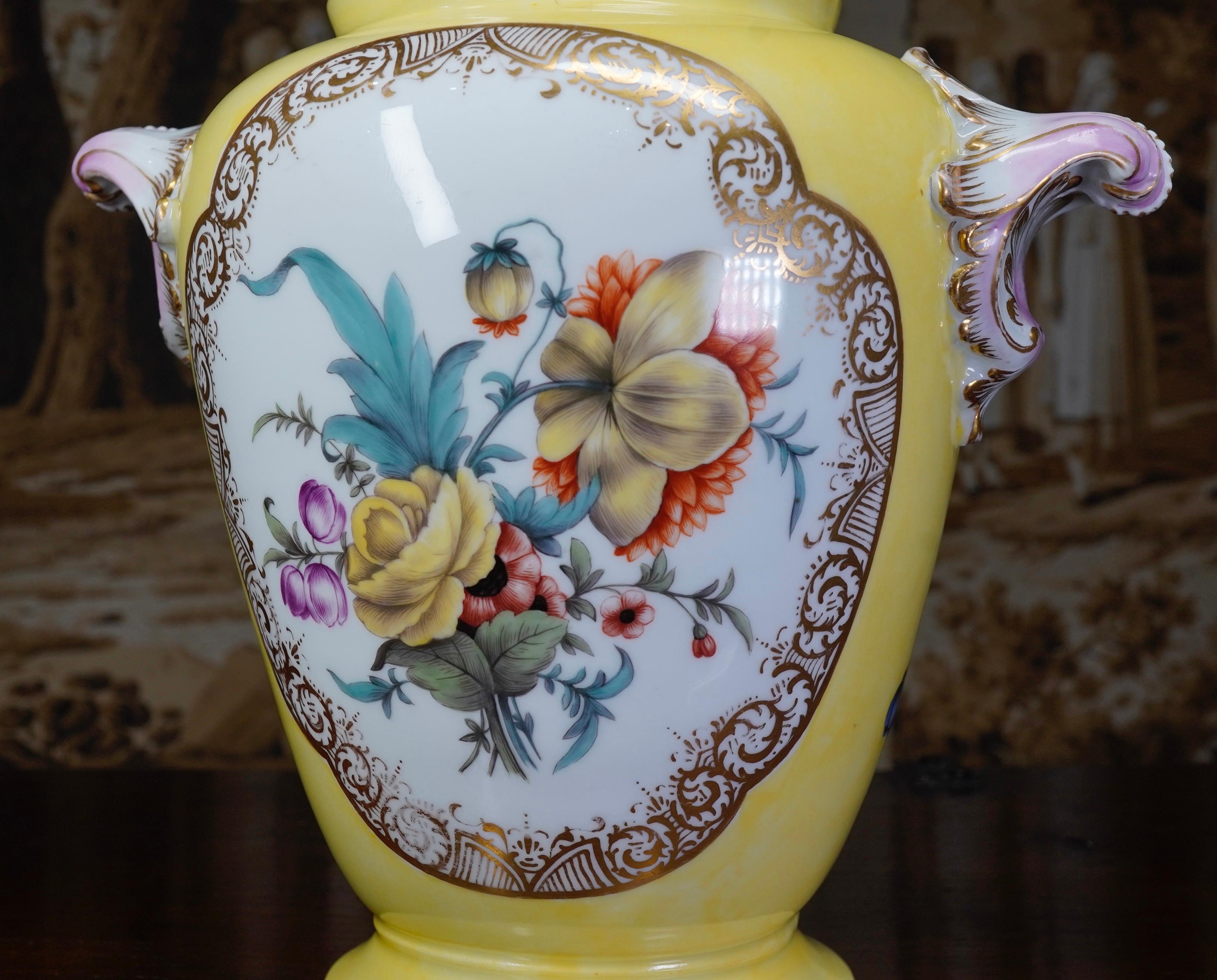 Rococo Furstenberg Vase with Fine Figure Painting, circa 1780 For Sale