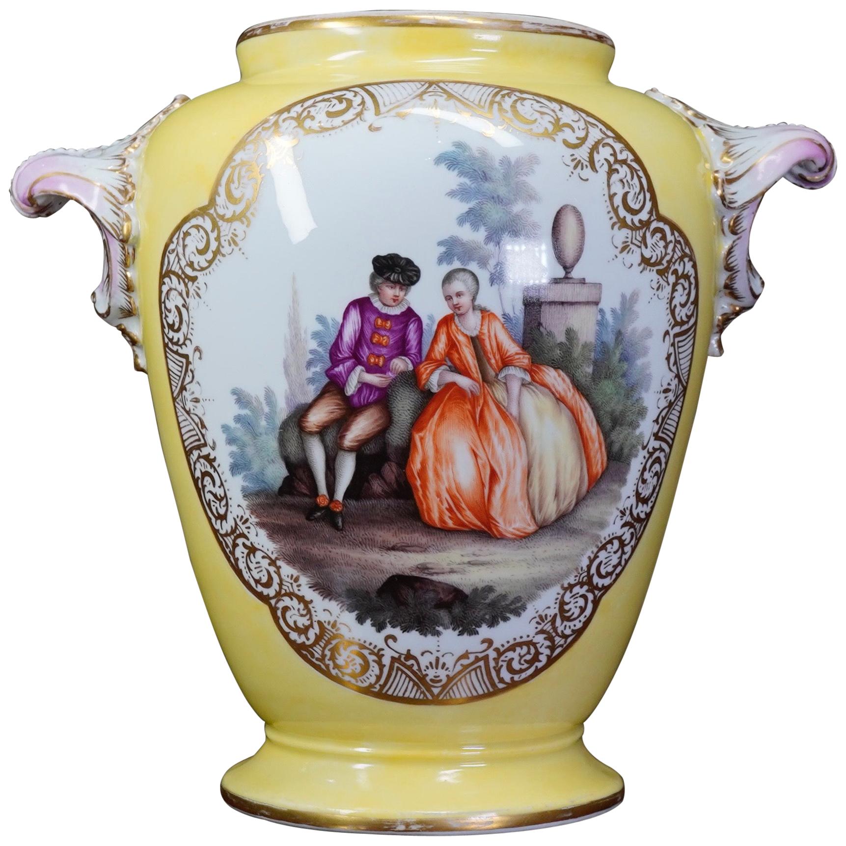Furstenberg Vase with Fine Figure Painting, circa 1780 For Sale