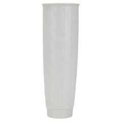 Retro Furstenberg White Porcelain Vase Floral Organic Leaf Relief Pattern