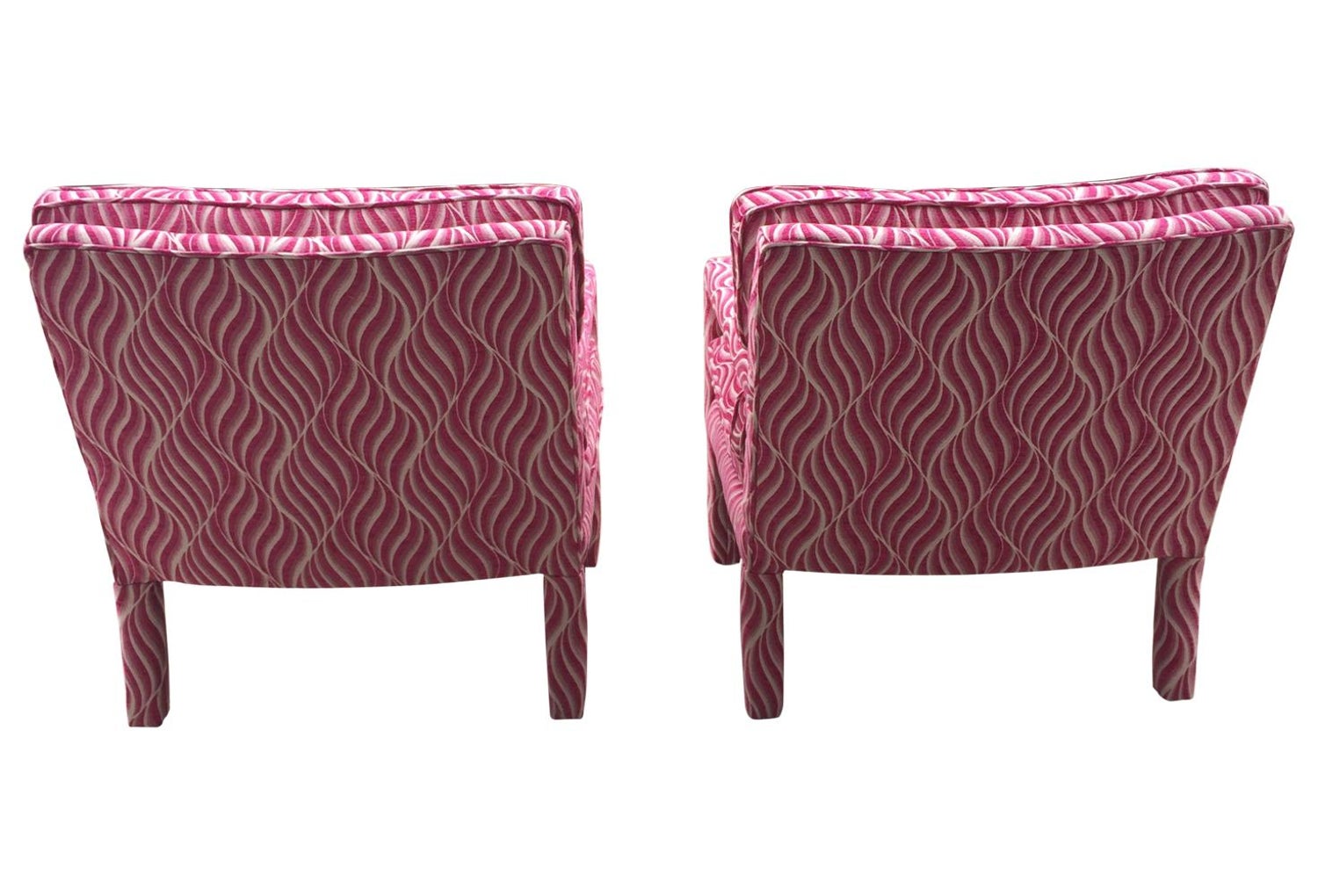 Fuschia Pink And White Animal Print Parsons Chairs At 1stdibs