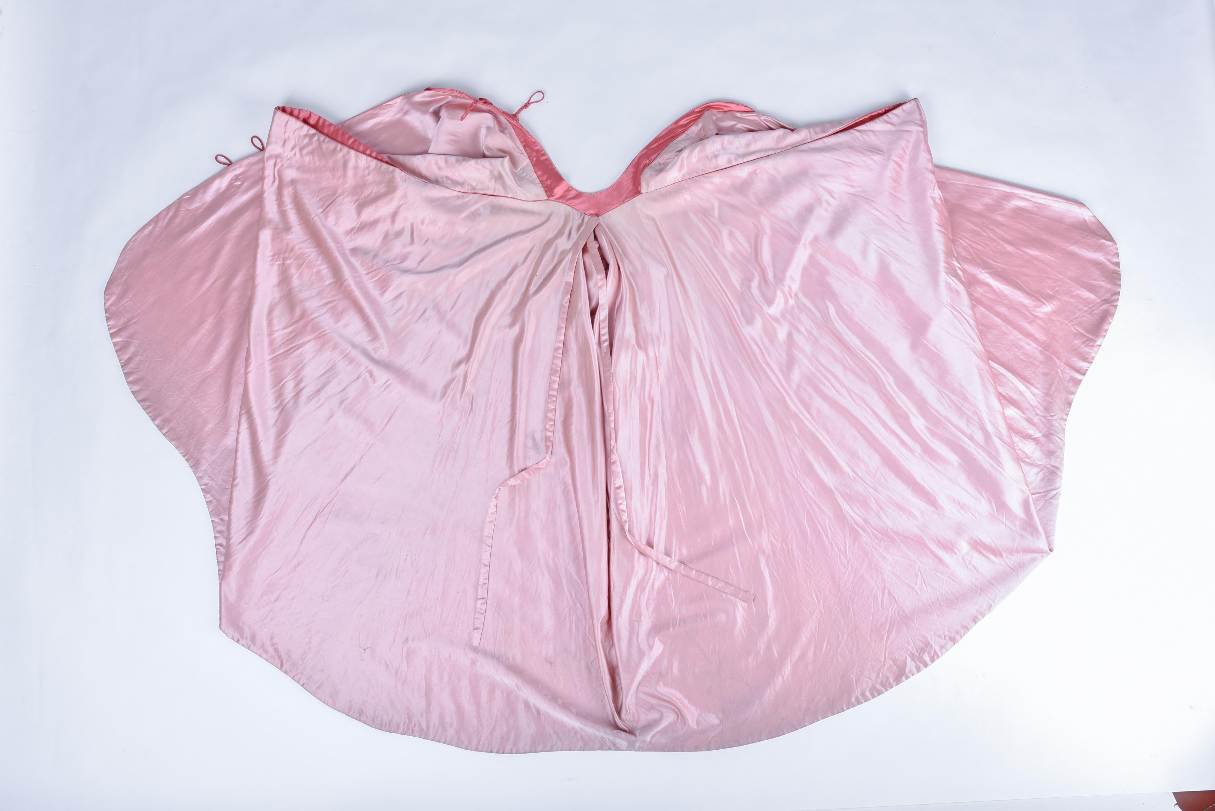 Fuschia Satin Evening Burnous By Liberty of London (Attributed to) Circa 1920 For Sale 6